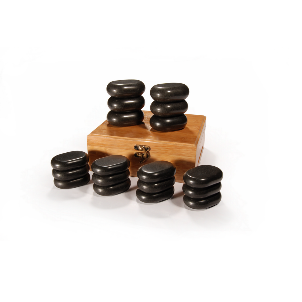 MasterMassageEquipment®18PieceMiniBodyBasaltHotStoneMassageSetwithBambooBox