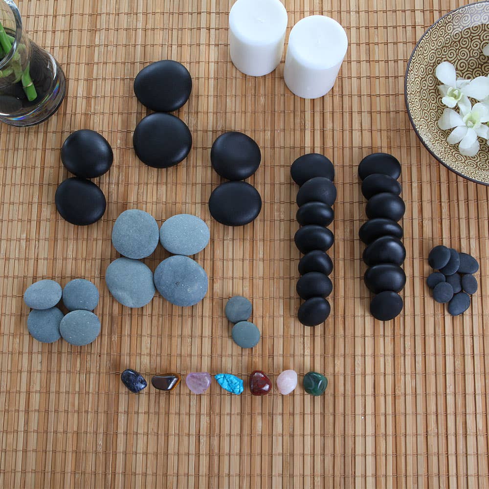 45PieceHot&ColdFacialMassageStoneSet