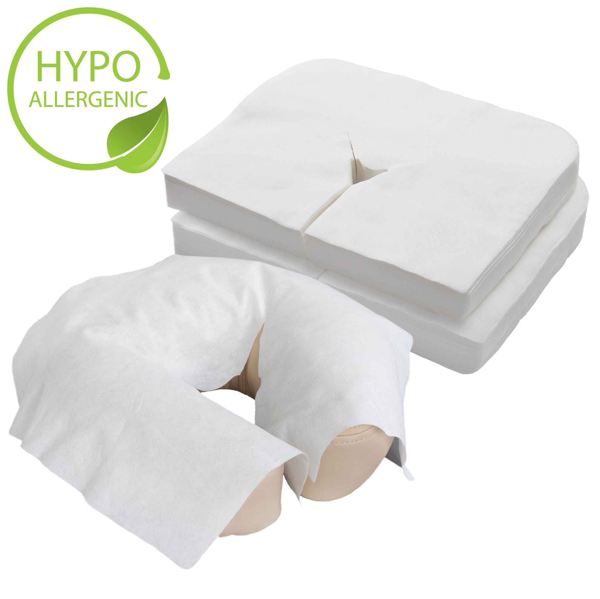 EarthLite®FlatDisposableHeadrestFaceCradleCoversforMassageTablesChairs-100pack