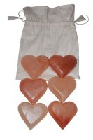 Himalayan Salt Massage Stones Hearts, Set/6