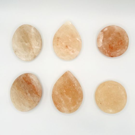 Saltability 6 Himalayan Salt Stone Set (2 Oval, 2 Round, 2 Teardrop)