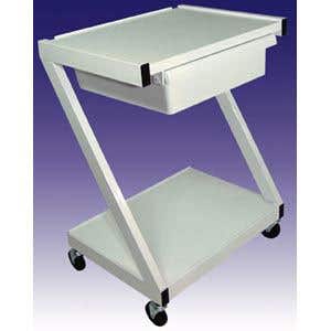 Steel2ShelfCartWithDrawer-White